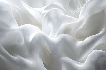 Obraz premium 優雅な白いシルクの布の流れるテクスチャ
