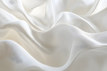 Obraz premium 優雅な白いシルクの布の流れるテクスチャ