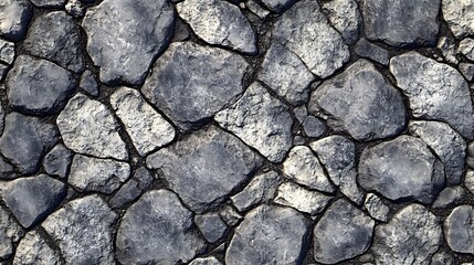 Fototapeta premium A textured surface of irregularly shaped stones creating a natural pattern.