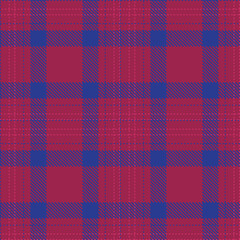 Warm Berry Seamless Tartan with Bright Blueberry accents Fabric Design