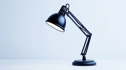 Black Desk Lamp on Light Background (1)