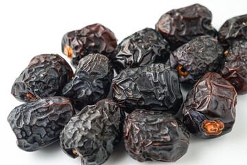 Dates fruit ajwa or kurma ajwa, isolated on white background