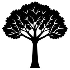 Obraz premium Jacaranda Tree Icon Silhouette - Vector Design