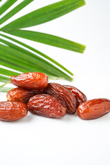Dates fruit tunisia, Tunisian honey dates or kurma tunisia madu, isolated on white background