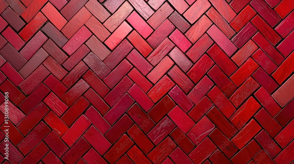 Aufkleber abstract red herringbone pattern: a study in texture and color