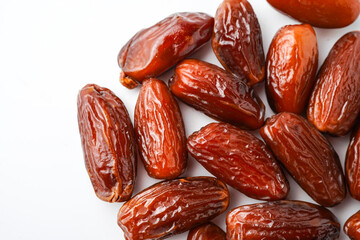 Dates fruit tunisia, Tunisian honey dates or kurma tunisia madu, isolated on white background
