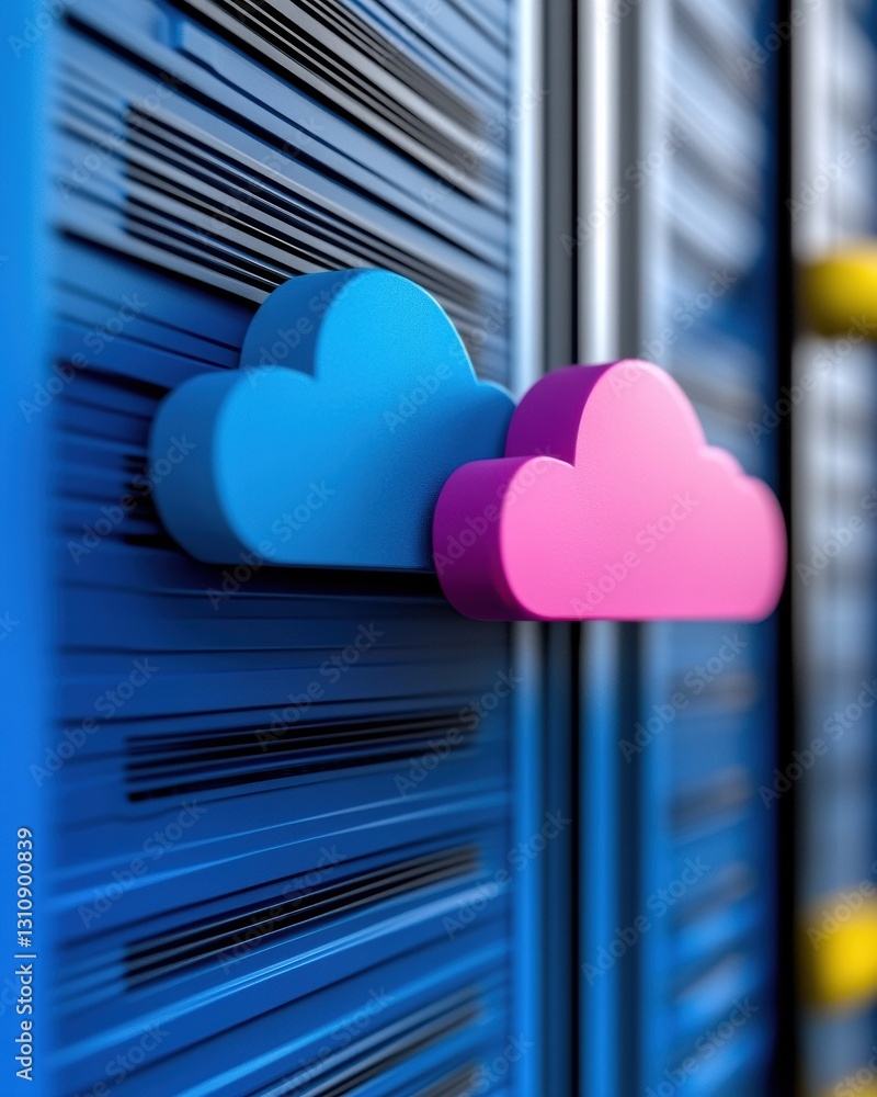 Leinwandbilder Vibrant Cloud Computing Visualization Inclusive Digital Transformation with Neurodivergent-Friendly Minimalist Design for Next-Gen Cybersecurity Innovation