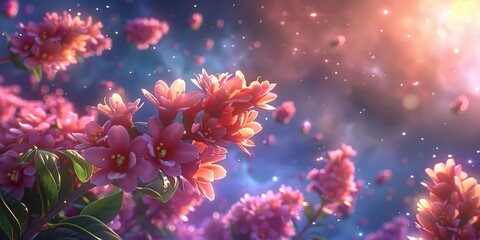 colorful flowers in the night