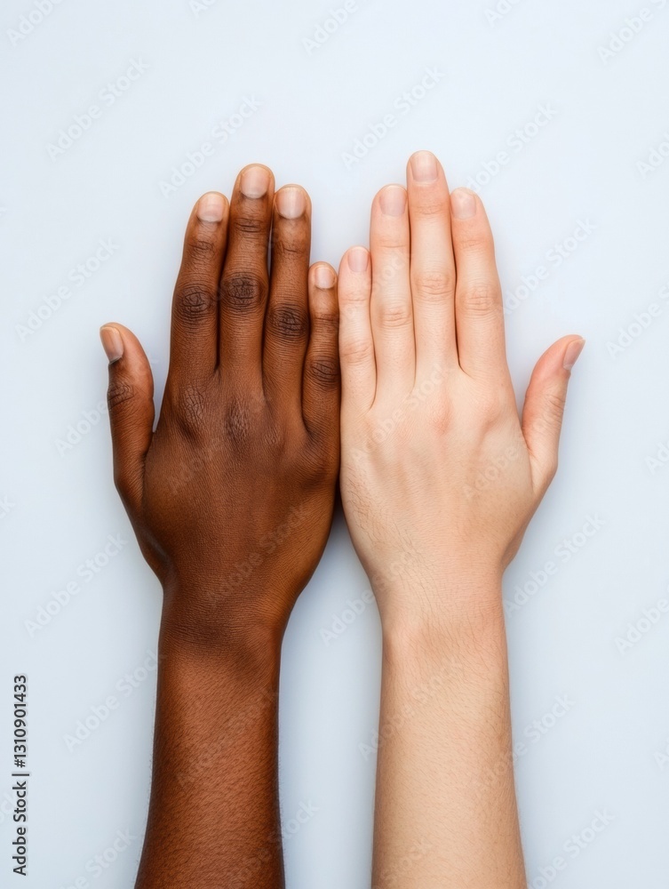 Poster Inclusive Diversity and Unity Powerful Collaborative Gesture Showcasing Multicultural Workplace Solidarity, Authentic Human Connection and Modern Teamwork Empowerment