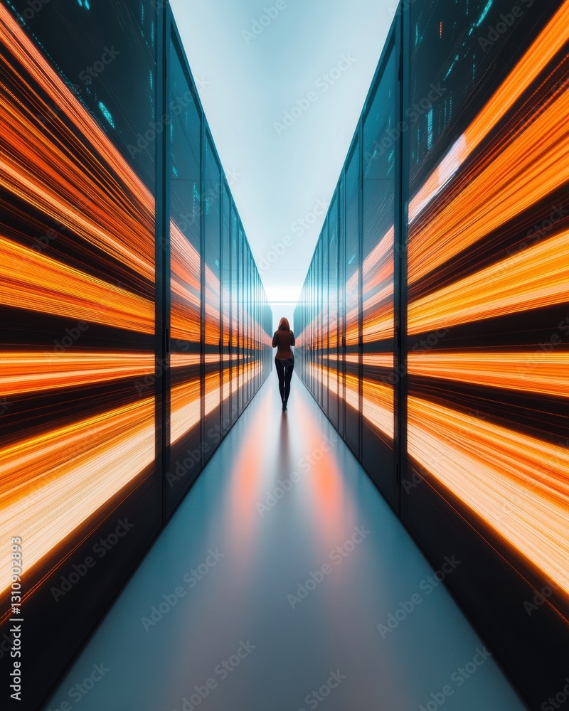 Leinwandbilder Velocity of Vision Hyper-Symmetric Digital Transformation Journey through Immersive Technological Corridor - Futuristic Perspective on Innovation and Progress