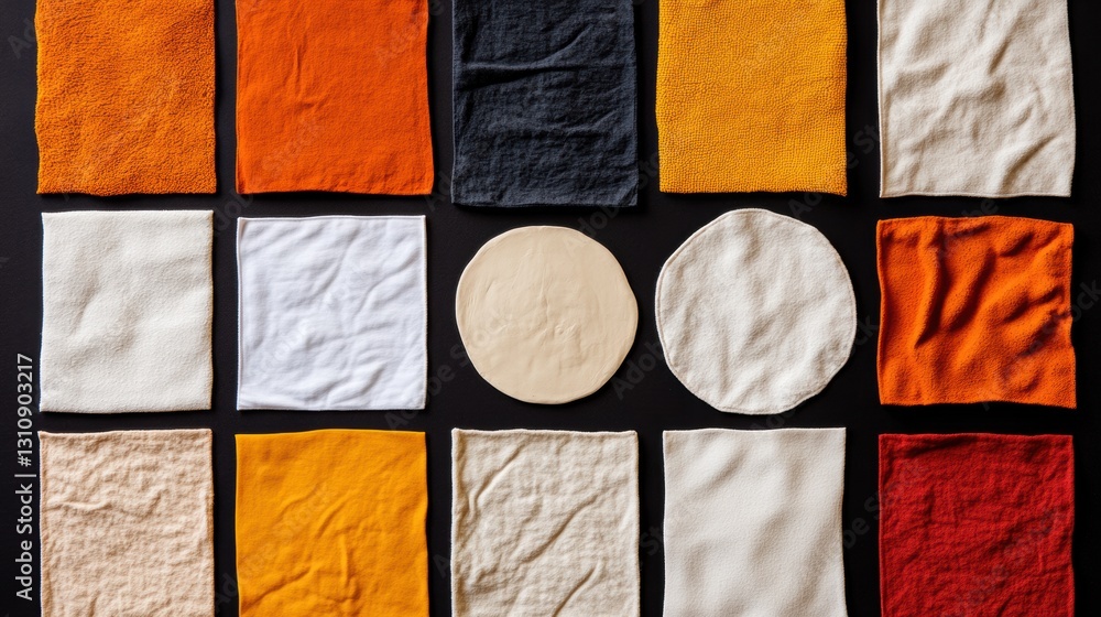 Poster texture palette revolution minimalist material science showcase - innovative design trends in fabric