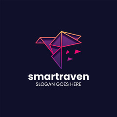 Naklejka premium Smart Raven Gradient Colorful Logo