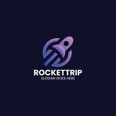 Rocket Trip Gradient Colorful Logo