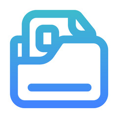 file folder outline gradient style