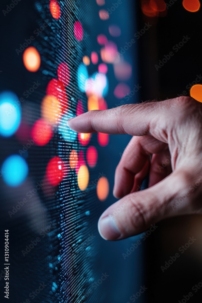 Aufkleber Immersive AI Interaction Next-Gen Data Visualization with Gesture-Driven Analytics - Empowering Business Intelligence through Cutting-Edge Digital Interface Technology