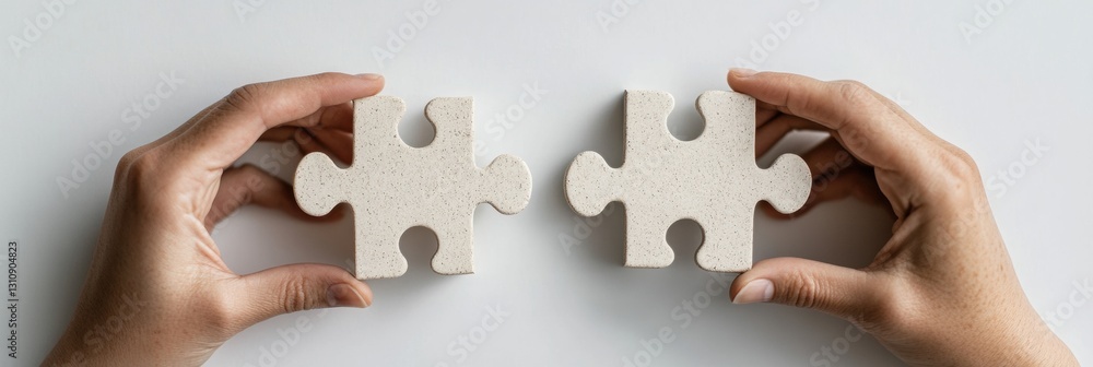 Leinwandbilder minimalist problem-solving strategy ai-driven collaboration insights with adaptive puzzle connection