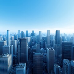 Obraz premium Aerial view of a modern urban skyline.