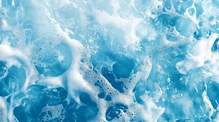 Naklejka premium Soft Aqua Blue Background with Floating Bubbles for Beauty and Wellness Concepts. Gentle Pale Blue Abstract Backdrop for Spa, Skincare, and Relaxation Themes.