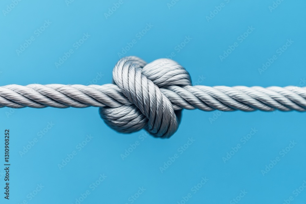 Poster cybersecurity resilience visual metallic cable cloud knot symbolizing digital protection, network st