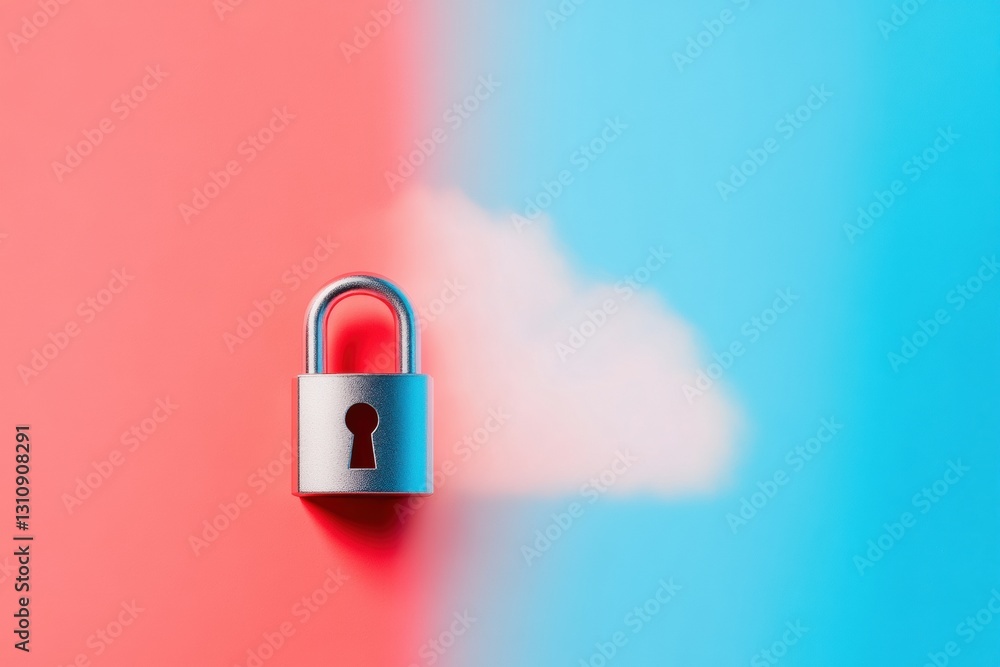 Aufkleber minimalist cloud data protection sleek cybersecurity interface showcasing next-gen digital privacy s