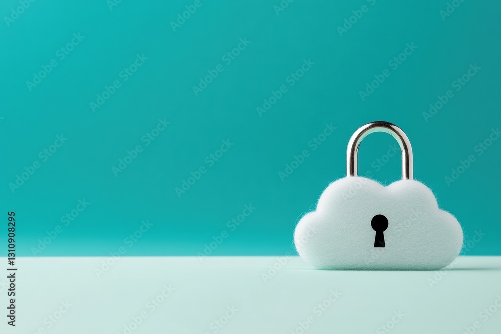 Poster minimalist cloud data security next-gen cybersecurity innovation with clean design - digital protect