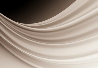 Abstract design with a flowing brown wave and soft beige gradients, creating a modern, minimalist background with depth