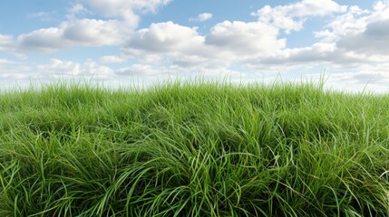 Obraz premium Lush green grass under a bright blue sky.
