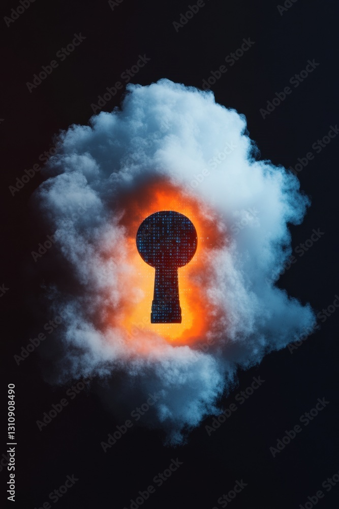 Poster Cybersecurity Breakthrough Immersive Digital Fortress Cloud Protection Visualizing Advanced Data Encryption and Next-Gen Network Resilience