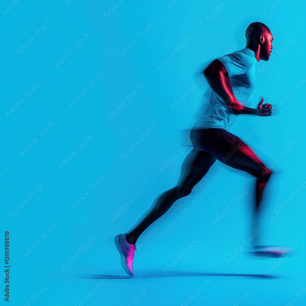Poster dynamic performance unleashed high-intensity athletic motion capture with vibrant color psychology -