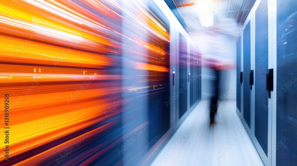 Fototapete Cybersecurity in Motion Hyper-Velocity Tech Professional Navigating Quantum-Era Digital Infrastructure with High-Performance Security Tokenization