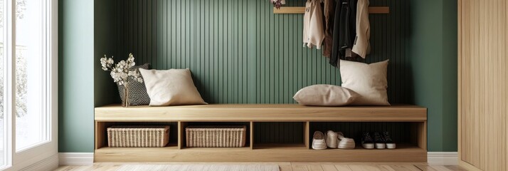 Modern Entryway Bench with Storage