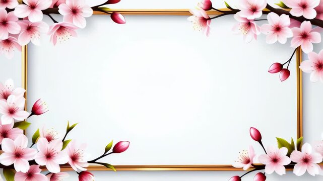Elegant cherry blossom frame design ideal for invitations and announcements in spring