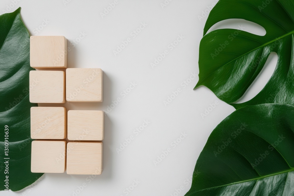 Poster minimalist corporate accountability concept wooden block structure visualizing organizational hierar