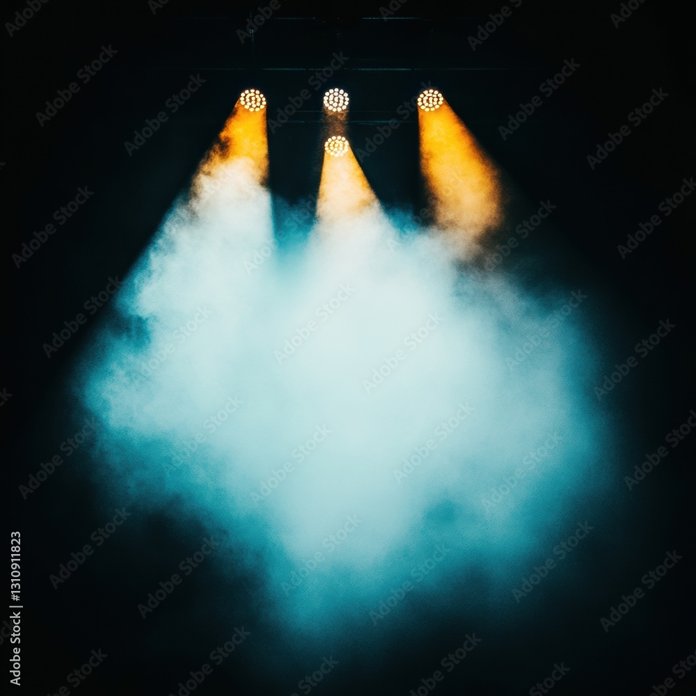 Poster immersive stage design ethereal atmospheric lighting and fog effects - next-gen event production tec