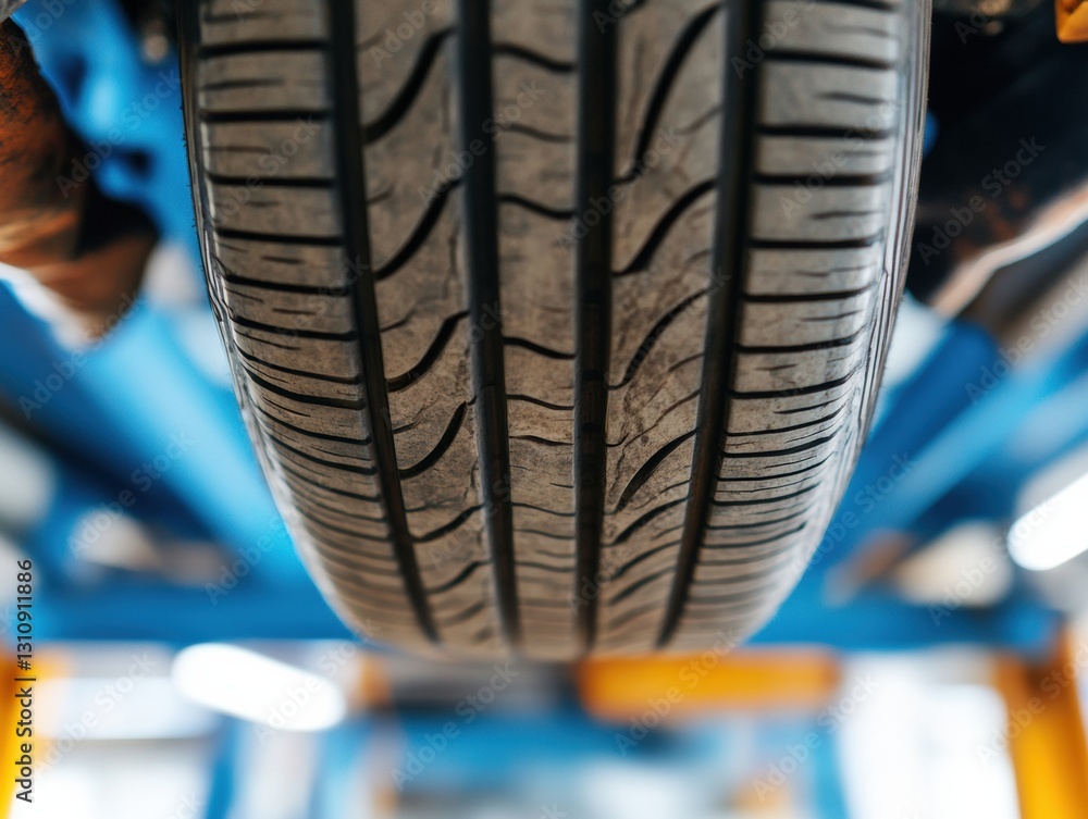 Poster precision mobility advanced automotive diagnostics showcasing high-performance tire technology in ne