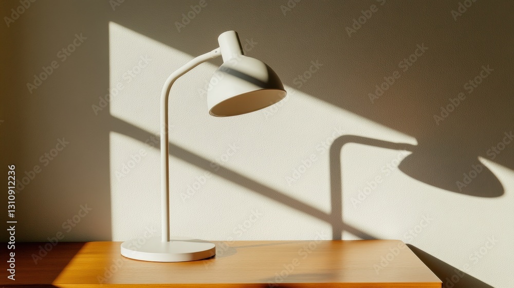 Poster minimalist study sanctuary sleek workspace illumination with soft shadow play - modern productivity 