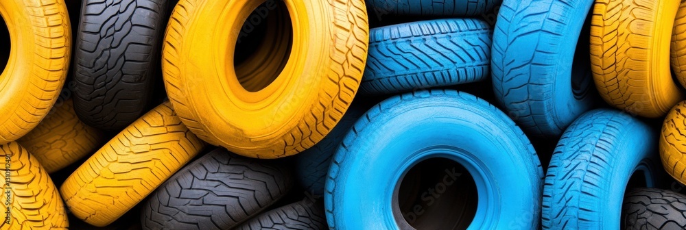 Aufkleber Sustainable Automotive Inventory Innovation Vibrant Color-Coded Tire Management System Optimizing Operational Efficiency in Modern Distribution Logistics