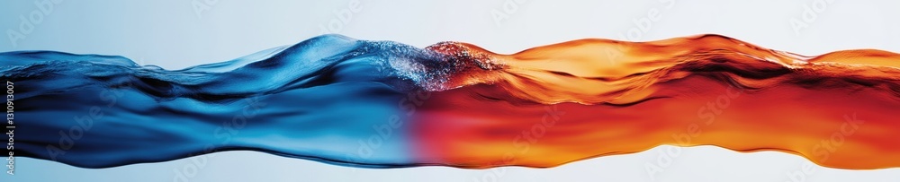 Poster Fluid Dynamics Meets Digital Innovation Vibrant Abstract Liquid Collision Visualizing Tech Convergence, Creative Marketing and Transformative Design Trends