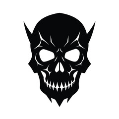 Skull Silhouette Vector Design.