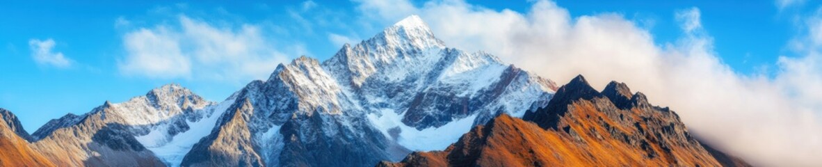 Obraz premium Alpine Resilience Dramatic Mountainscape Visualizing Climate Tech Innovation, Extreme Terrain Data Visualization for Sustainable Adventure Ecosystems