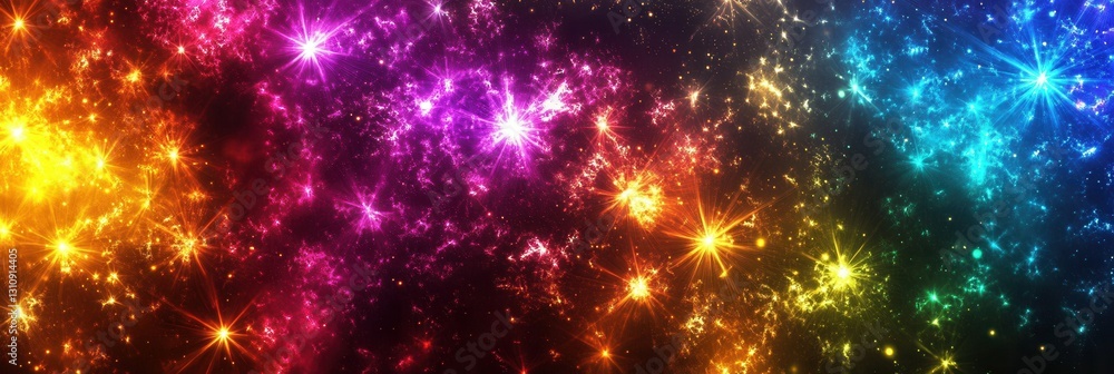 Fototapete Dynamic explosion of bright neon colors creates a vibrant abstract background full of movement and surprise Generative AI
