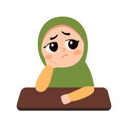 Cartoon Illustration of a Child not Paying Attention in Class