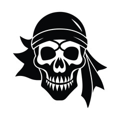 Skull Silhouette Vector Design.