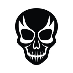 Skull Silhouette Vector Design.