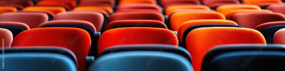 Poster immersive conference design modern auditorium seating with bold color psychology - innovative space 