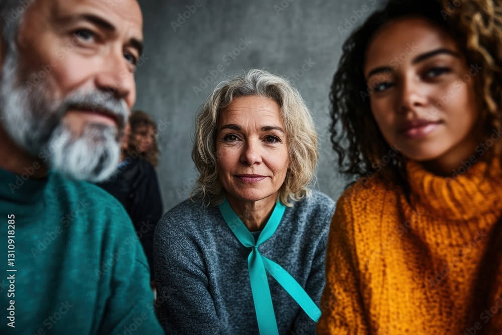 Poster inclusive wellness narrative multigenerational support network showcasing compassionate diversity in