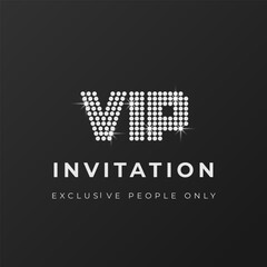 Fototapeta premium Black and silver invitation. Exclusive people only. Premium vector illustration for club, casino, party, spa, resort, concert