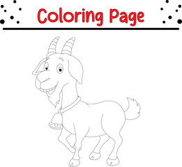 cute goat coloring page for kids