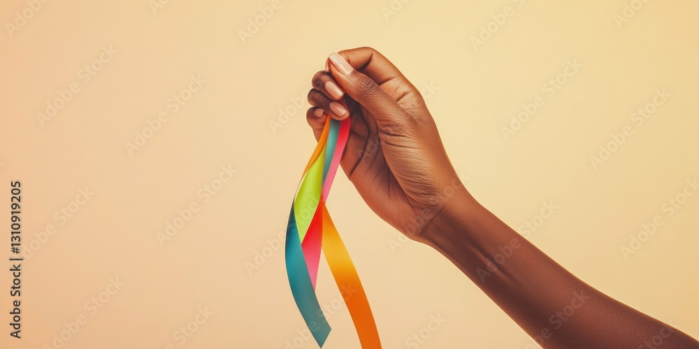 Aufkleber inclusive unity branding empowering diversity with vibrant ribbon symbolism - multicultural marketin