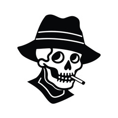 Skull Silhouette Vector Design.